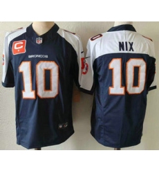 Men's Denver Broncos #10 Bo Nix Navy Blue C Thanksgiving FUSE Vapor Jersey