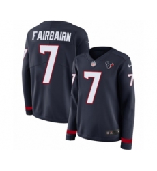 Women's Nike Houston Texans #7 Ka'imi Fairbairn Limited Navy Blue Therma Long Sleeve NFL Jersey
