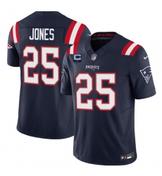 Men's New England Patriots #25 Marcus Jones Navy 2025 F.U.S.E. With 1-Star C Vapor Limited Stitched Jersey