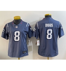 Women's New England Patriots #8 Stefon Diggs 2025 “Rivalries” Stitched Football Jersey(Run Small)