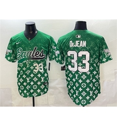 Men's Philadelphia Eagles #33 Cooper DeJean Green With Limited Stitched Baseball Jersey