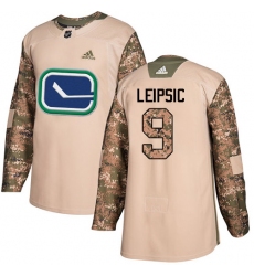 Youth Adidas Vancouver Canucks #9 Brendan Leipsic Authentic Camo Veterans Day Practice NHL Jersey