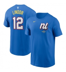 Men's National League #12 Francisco Lindor Royal 2025 All-Star Edition Name & Number T-Shirt