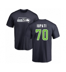Football Seattle Seahawks #70 Mike Iupati Navy Blue Name & Number Logo T-Shirt