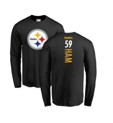 Football Pittsburgh Steelers #59 Jack Ham Black Backer Long Sleeve T-Shirt