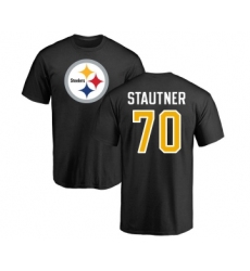 Football Pittsburgh Steelers #70 Ernie Stautner Black Name & Number Logo T-Shirt