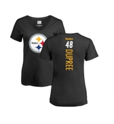 Football Women's Pittsburgh Steelers #48 Bud Dupree Black Backer Slim Fit T-Shirt