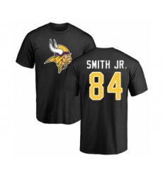 Football Minnesota Vikings #84 Irv Smith Jr. Black Name & Number Logo T-Shirt