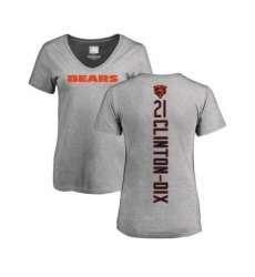 Football Women's Chicago Bears #21 Ha Clinton-Dix Ash Backer V-Neck T-Shirt