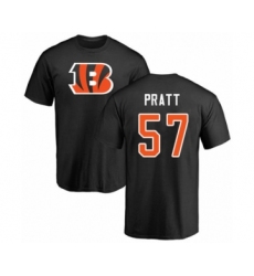 Football Cincinnati Bengals #57 Germaine Pratt Black Name & Number Logo T-Shirt
