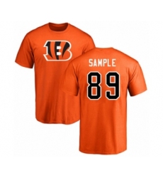 Football Cincinnati Bengals #89 Drew Sample Orange Name & Number Logo T-Shirt