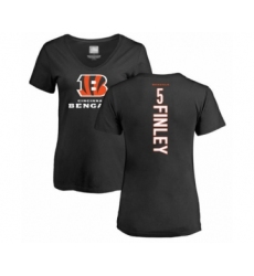 Football Women's Cincinnati Bengals #5 Ryan Finley Black Backer T-Shirt