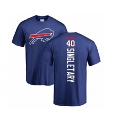 Football Buffalo Bills #40 Devin Singletary Royal Blue Backer T-Shirt