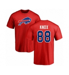 Football Buffalo Bills #88 Dawson Knox Red Name & Number Logo T-Shirt