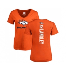 Football Women's Denver Broncos #12 Brendan Langley Orange Backer T-Shirt