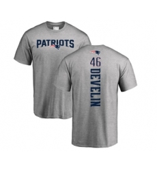 Football New England Patriots #46 James Develin Ash Backer T-Shirt