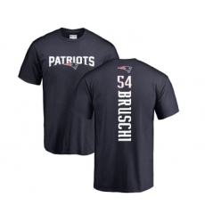 Football New England Patriots #54 Tedy Bruschi Navy Blue Backer T-Shirt