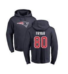 Football New England Patriots #80 Irving Fryar Navy Blue Name & Number Logo Pullover Hoodie