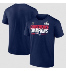 Men's New England Patriots Navy 2025 AFC Champions Right Side Draw T-Shirt