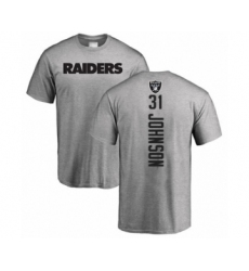 Football Oakland Raiders #31 Isaiah Johnson Ash Backer T-Shirt