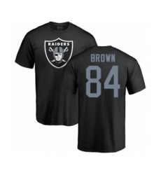Football Oakland Raiders #84 Antonio Brown Black Name & Number Logo T-Shirt