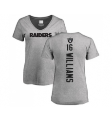 Football Women's Oakland Raiders #16 Tyrell Williams Ash Backer T-Shirt