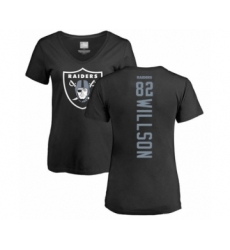 Football Women's Oakland Raiders #82 Luke Willson Black Backer T-Shirt