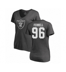Football Women's Oakland Raiders #96 Clelin Ferrell Ash One Color T-Shirt
