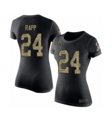 Women's Los Angeles Rams #24 Taylor Rapp Black Camo Salute to Service T-Shirt