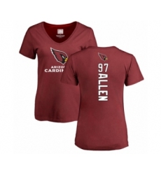 Football Women's Arizona Cardinals #97 Zach Allen Maroon Backer T-Shirt