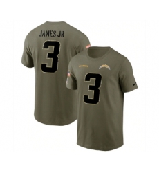 Men's Los Angeles Chargers #3 Derwin James 2022 Olive Salute to Service T-Shirt