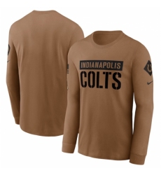 Men's Indianapolis Colts 2023 Brown Salute To Service Long Sleeve T Shirt