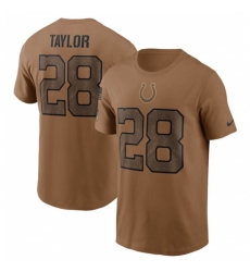 Men's Indianapolis Colts #28 Jonathan Taylor 2023 Brown Salute To Service T Shirt