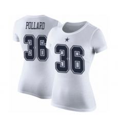 Football Women's Dallas Cowboys #36 Tony Pollard White Rush Pride Name & Number T-Shirt