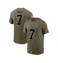 Men's Dallas Cowboys #7 Trevon Diggs 2022 Olive Salute to Service T-Shirt