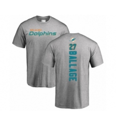 Football Miami Dolphins #27 Kalen Ballage Ash Backer T-Shirt