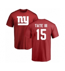 Football New York Giants #15 Golden Tate III Red Name & Number Logo T-Shirt