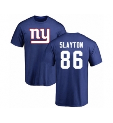 Football New York Giants #86 Darius Slayton Royal Blue Name & Number Logo T-Shirt