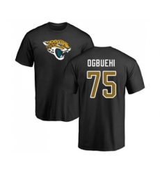 Football Jacksonville Jaguars #75 Cedric Ogbuehi Black Name & Number Logo T-Shirt