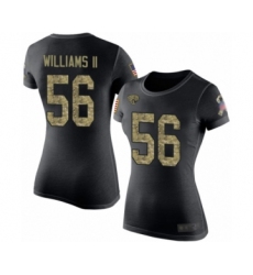 Football Women's Jacksonville Jaguars #56 Quincy Williams II Black Camo Salute to Service T-Shirt
