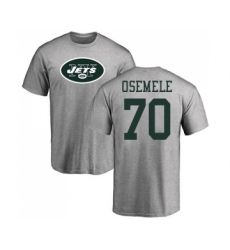 Football New York Jets #70 Kelechi Osemele Ash Name & Number Logo T-Shirt