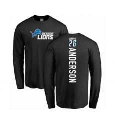 Football Detroit Lions #26 C.J. Anderson Black Backer Long Sleeve T-Shirt