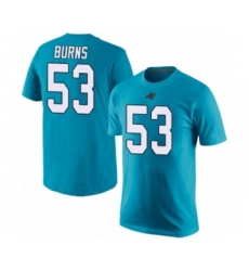 Football Men's Carolina Panthers #53 Brian Burns Blue Rush Pride Name & Number T-Shirt
