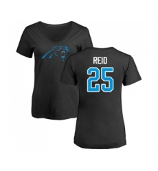 Football Women's Carolina Panthers #25 Eric Reid Black Name & Number Logo Slim Fit T-Shirt