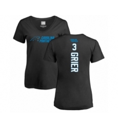 Football Women's Carolina Panthers #3 Will Grier Black Backer T-Shirt
