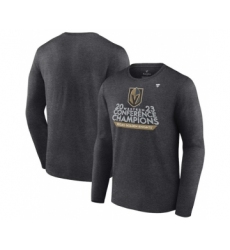 Men's Vegas Golden Knights Heather Charcoal 2023 Western Conference Champions Locker Room Long Sleeve T-Shirt