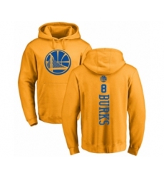 Basketball Golden State Warriors #8 Alec Burks Gold One Color Backer Pullover Hoodie
