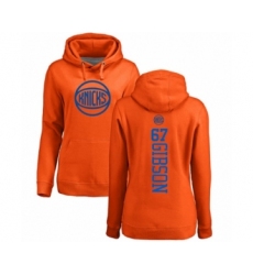 Basketball Women's New York Knicks #67 Taj Gibson Orange One Color Backer Pullover Hoodie
