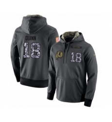 Football Men's Washington Redskins #18 Trey Quinn Stitched Black Anthracite Salute to Service Player Performance Hoodie