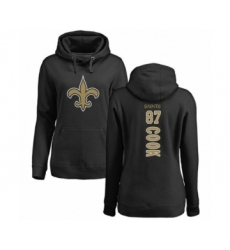 Football Women's New Orleans Saints #87 Jared Cook Black Backer Pullover Hoodie
